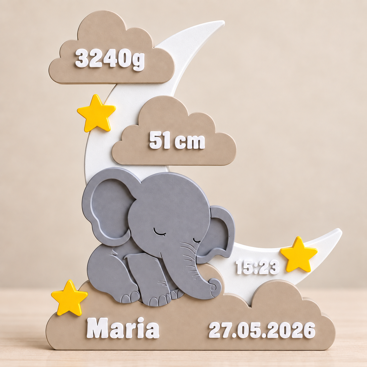 Droomolifant Geboortebord
