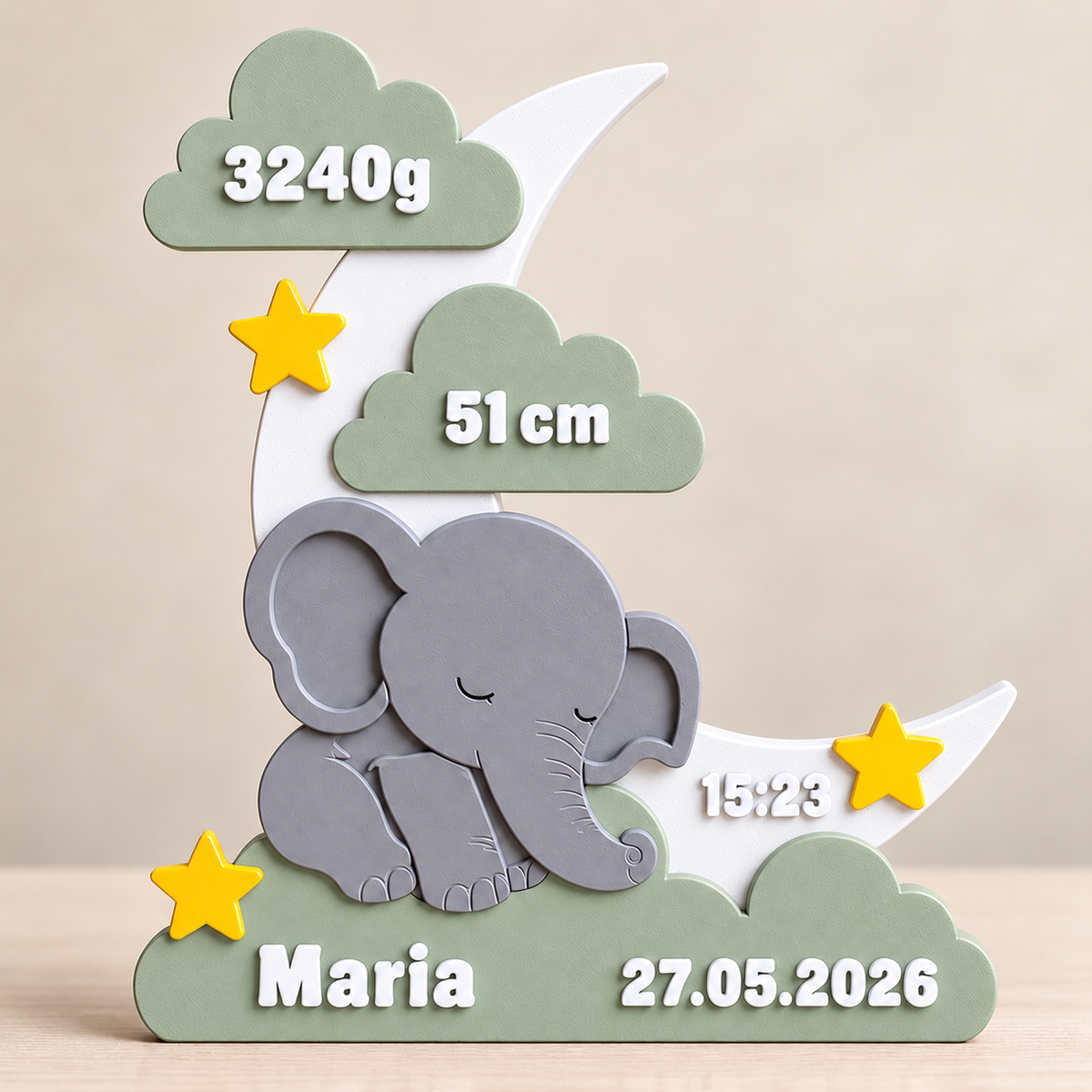 Droomolifant Geboortebord