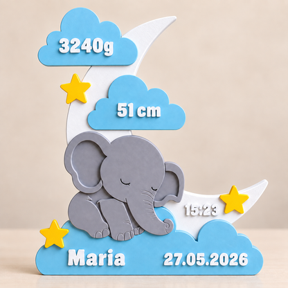Droomolifant Geboortebord