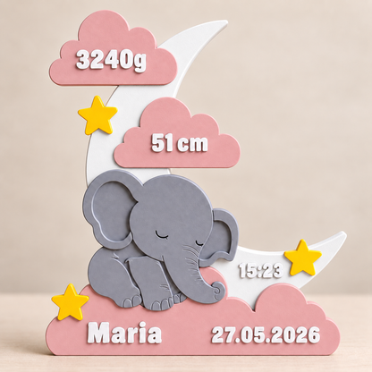 Droomolifant Geboortebord